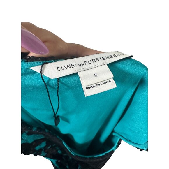 DIANE VON FURSTENBERG Jade Black Floral Sequin Shift Dress Size 6 NEW NWOT - Picture 6 of 10